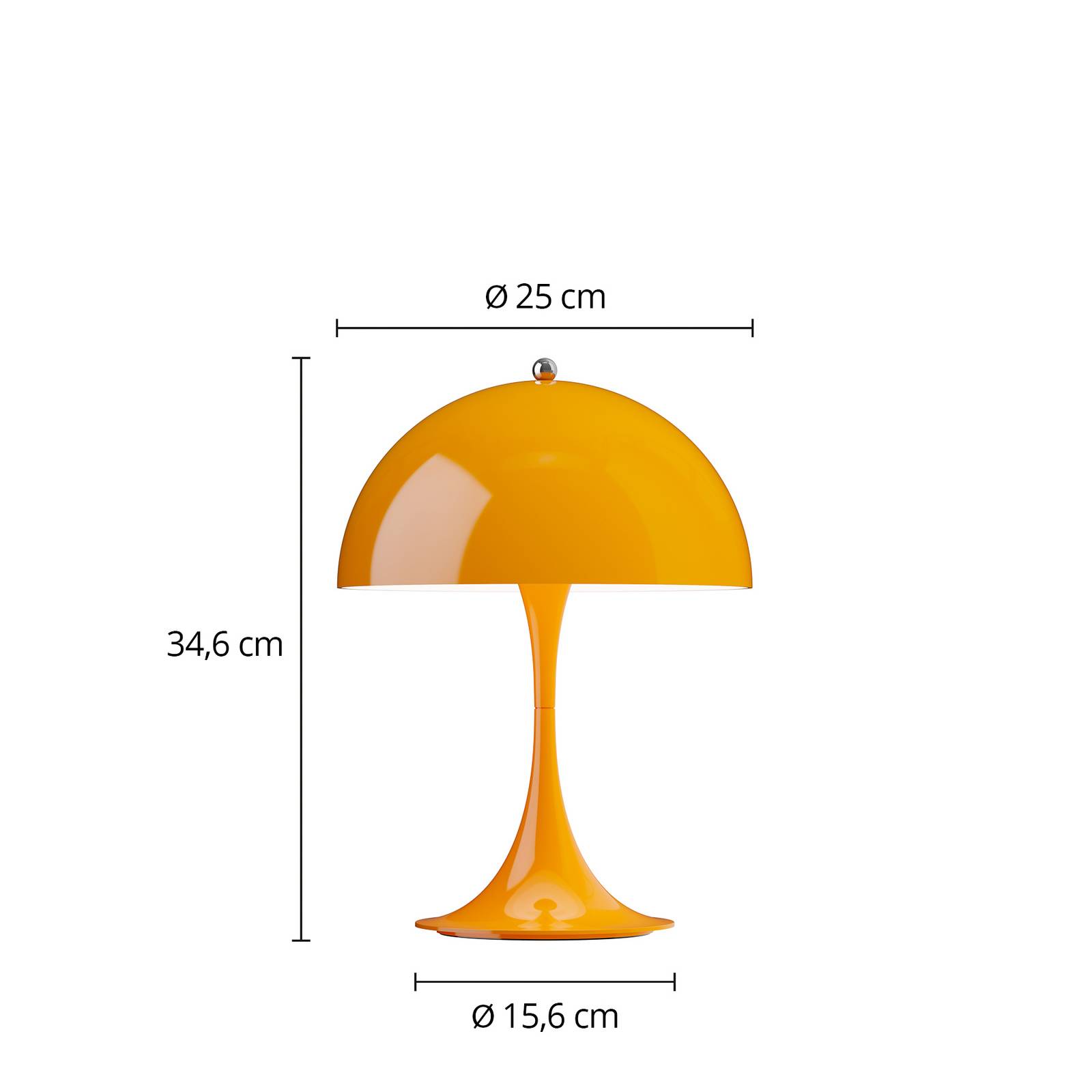 Louis Poulsen Louis Poulsen Akumulátorová lampa Panthella PORTABLE 250 oranžová IP44