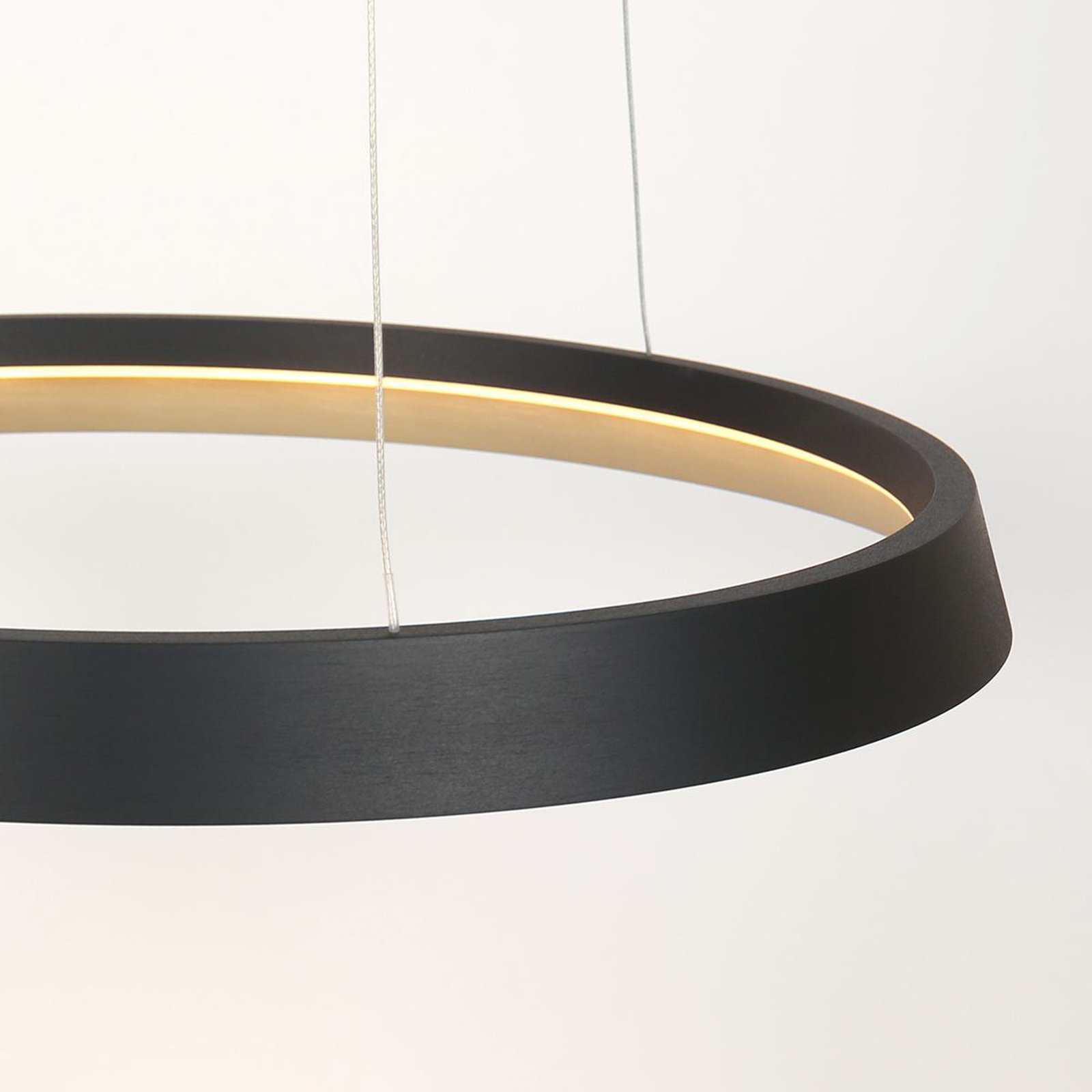 Suspension LED Ringlux, à 1 lampe, noir, métal