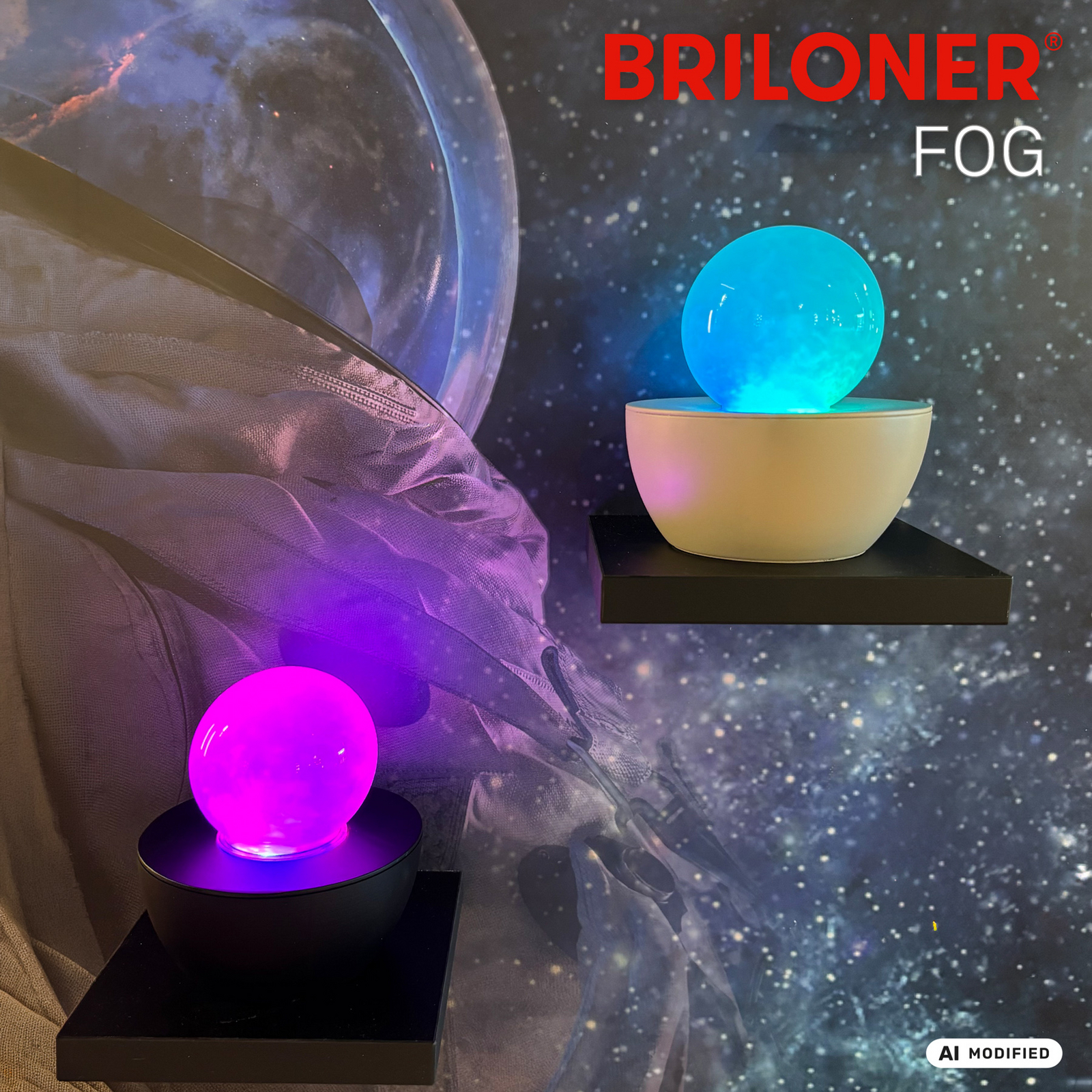 Lampa stołowa LED Fog, czarna/przezroczysta, skokowa zmiana barw RGB, Ø 12 cm Lampa stołowa LED Fog, czarna/przezroczysta, skokowa zmiana barw RGB, Ø 12 cm