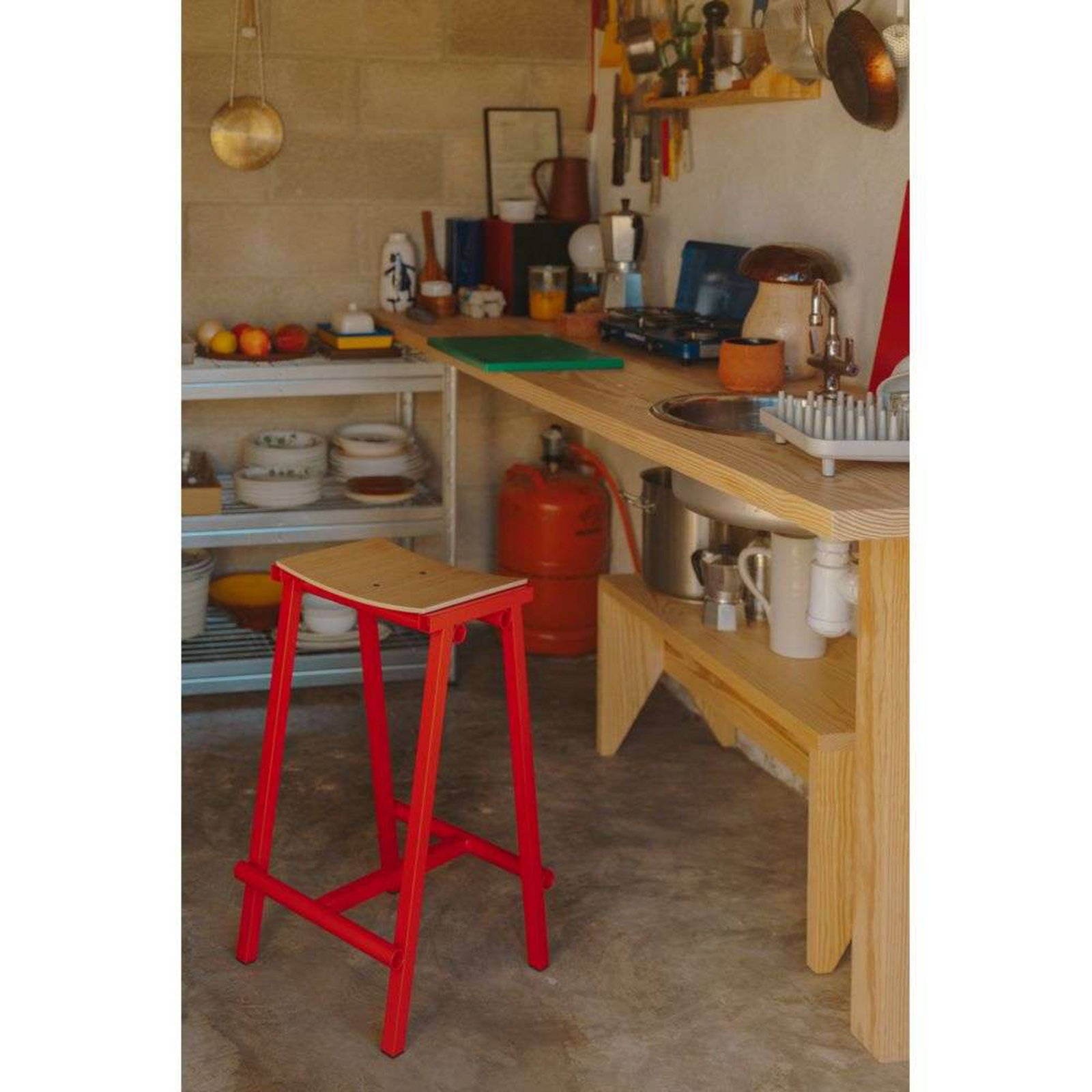 Taburete 8 Bar Stool Low Signal Red - Hay