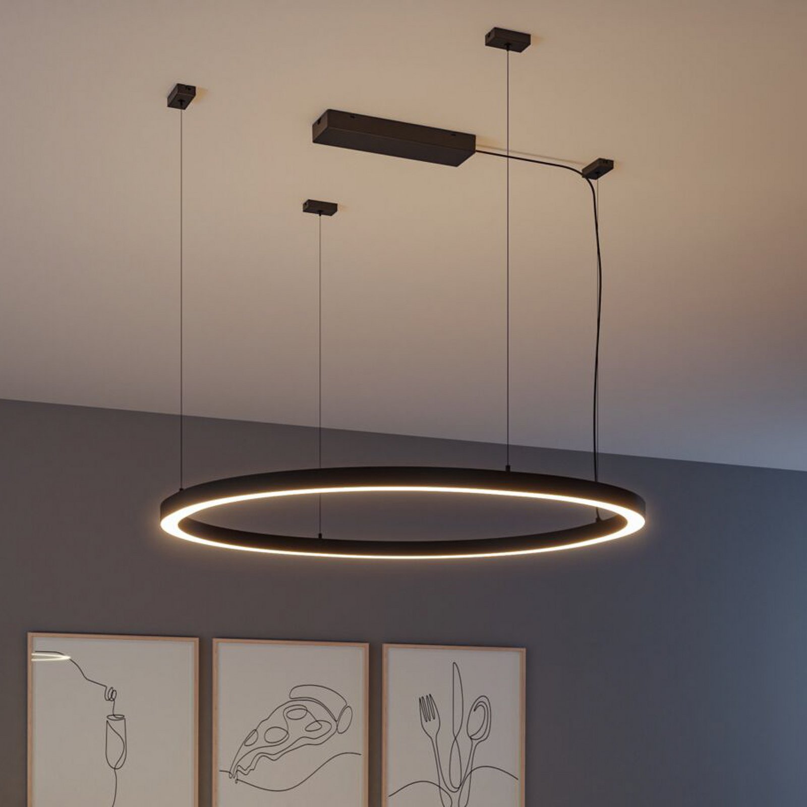 Paulmann strømkabel Linion, svart, lengde 175 cm tekstil