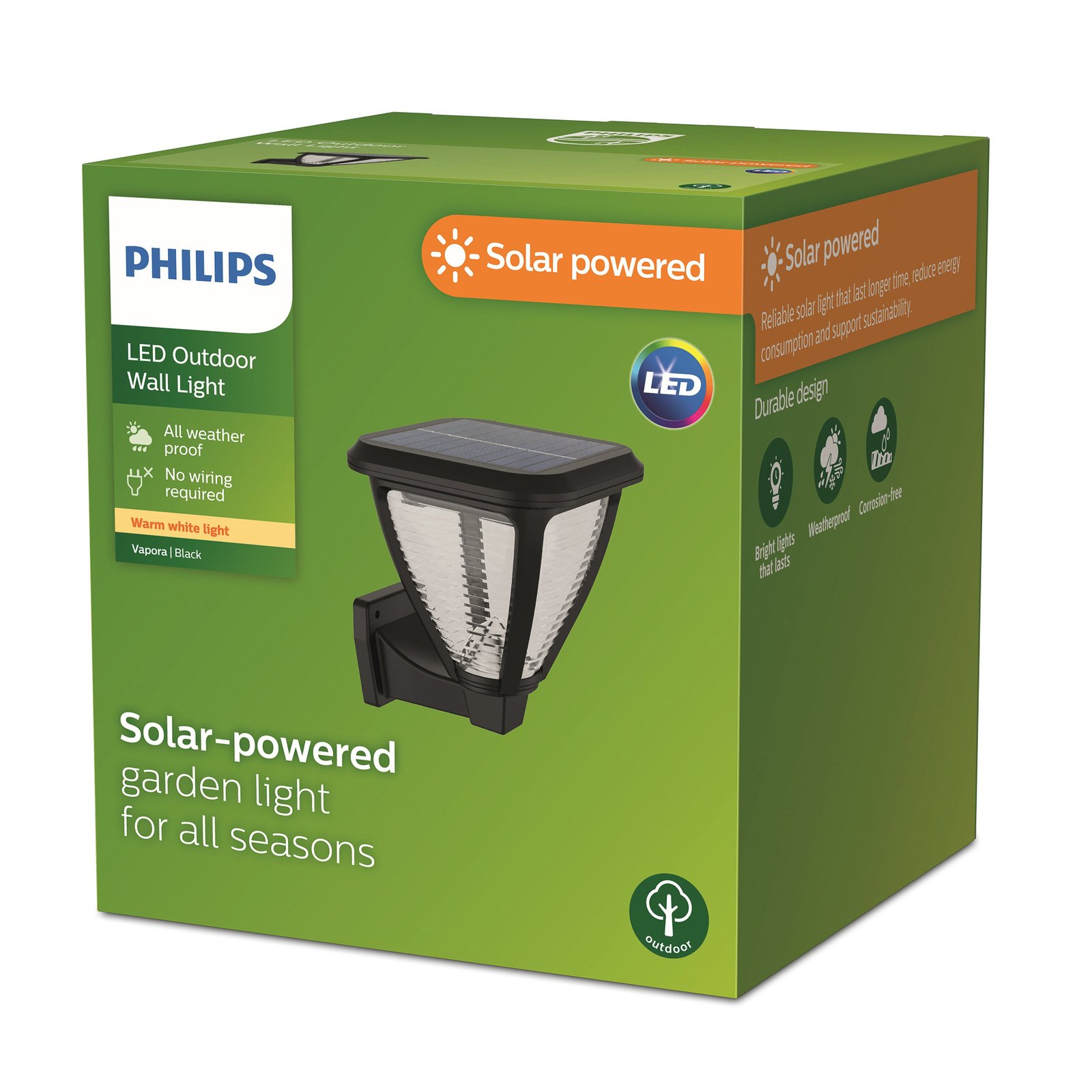 Philips LED solcelle-væglampe Vapora