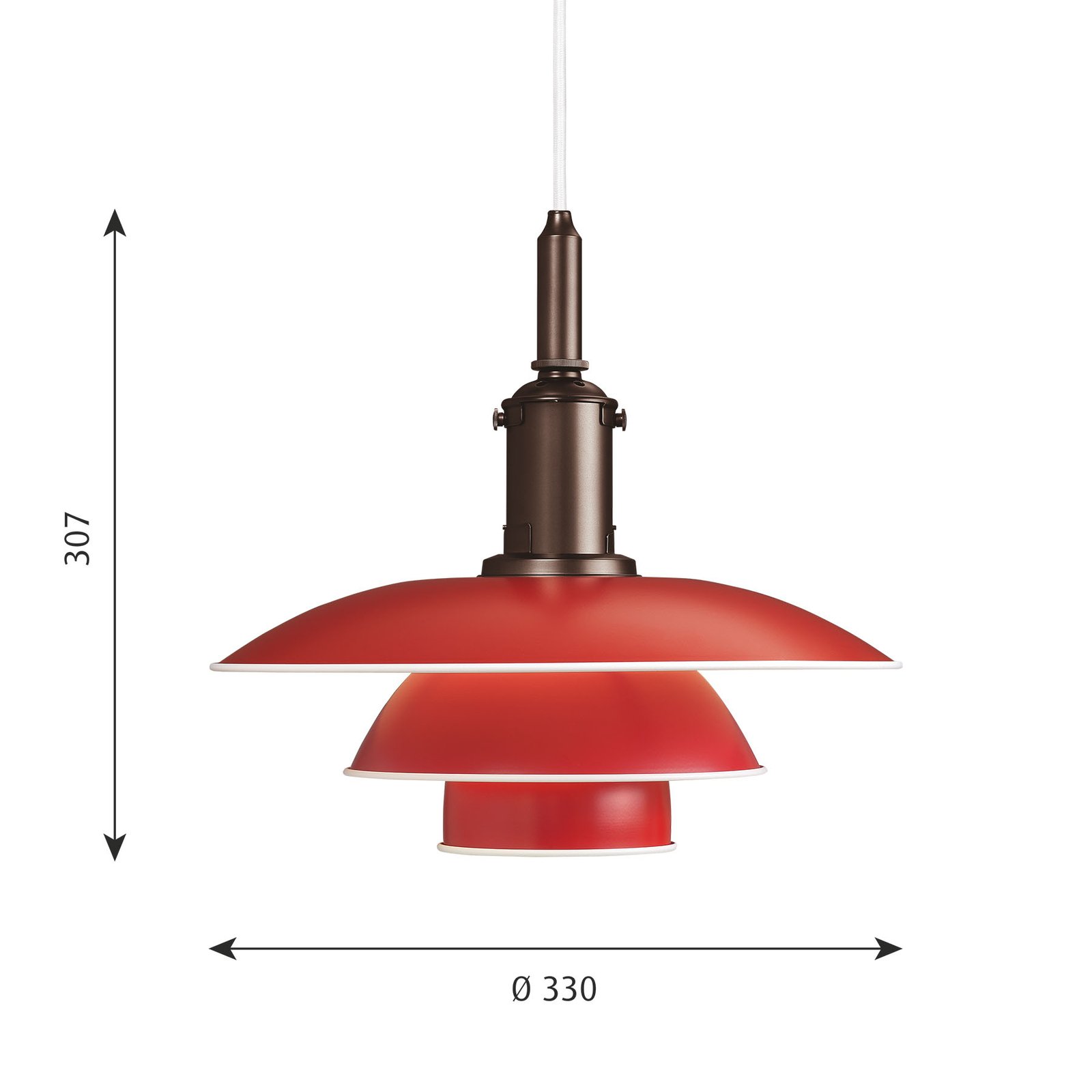 Louis Poulsen PH 3 1/2-3 hanglamp koper/rood