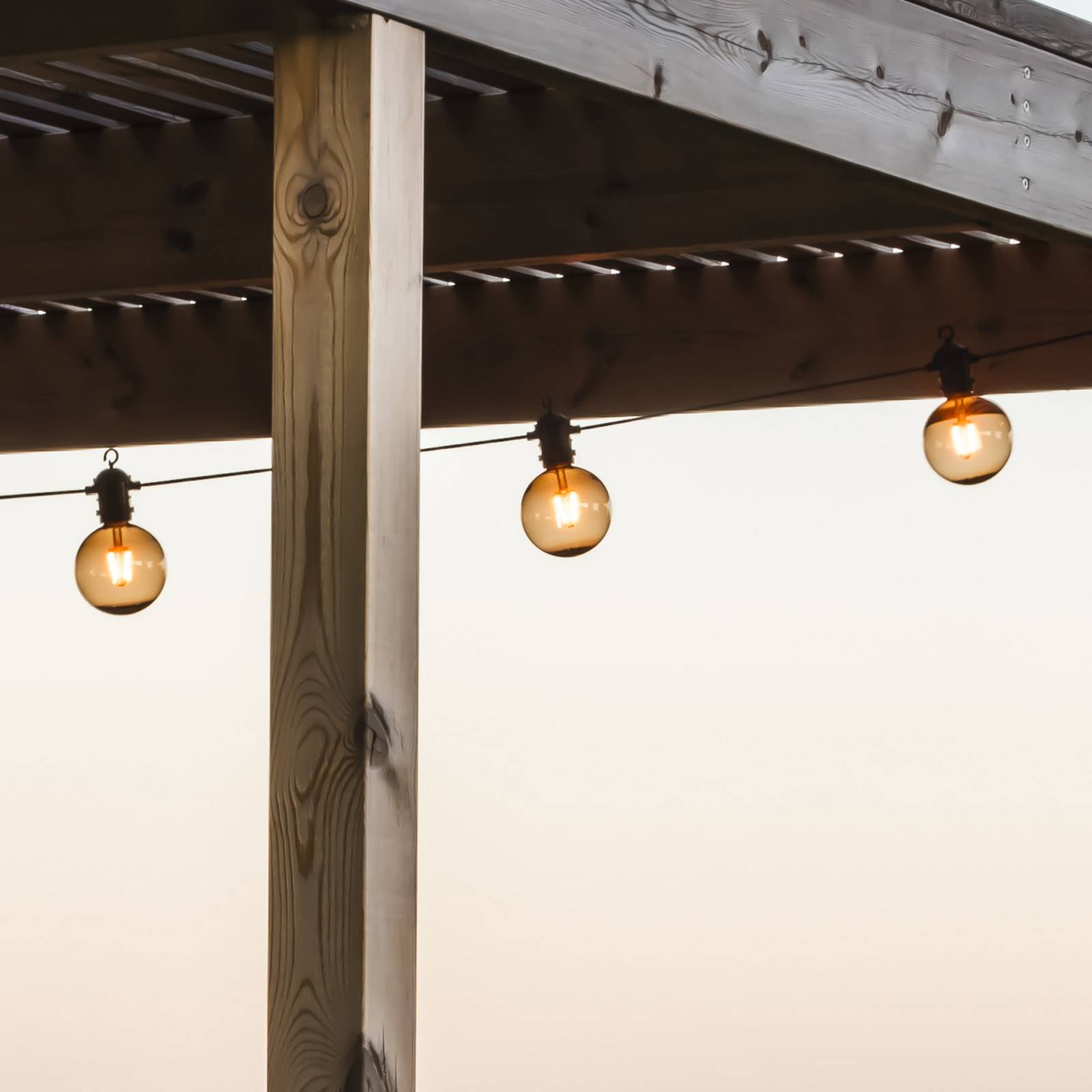 LED-lyslenke til fest, 7 W, brun, IP44, 1800 K