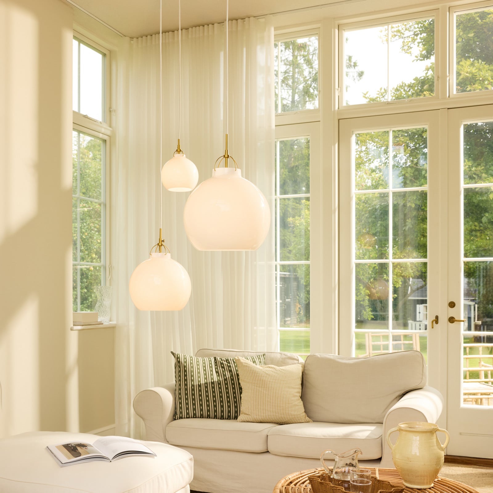 TOSCANA Hängeleuchte, opalweiß, Ø 27 cm, Glas Halo Design - Esszimmer - Einflammig