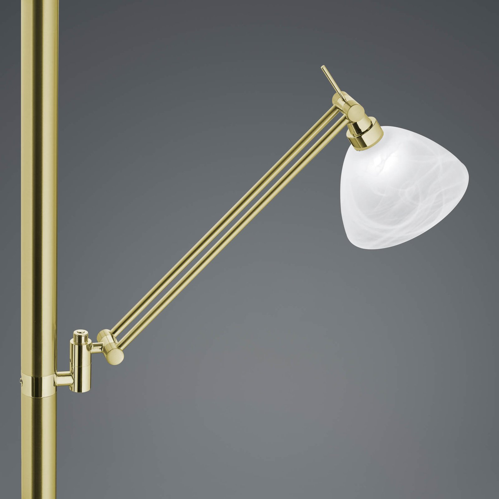 Findus LED floor lamp, 2-bulb, brass