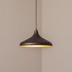 Lampada a sospensione Barek, nero/oro, Ø 34 cm, metallo, E27