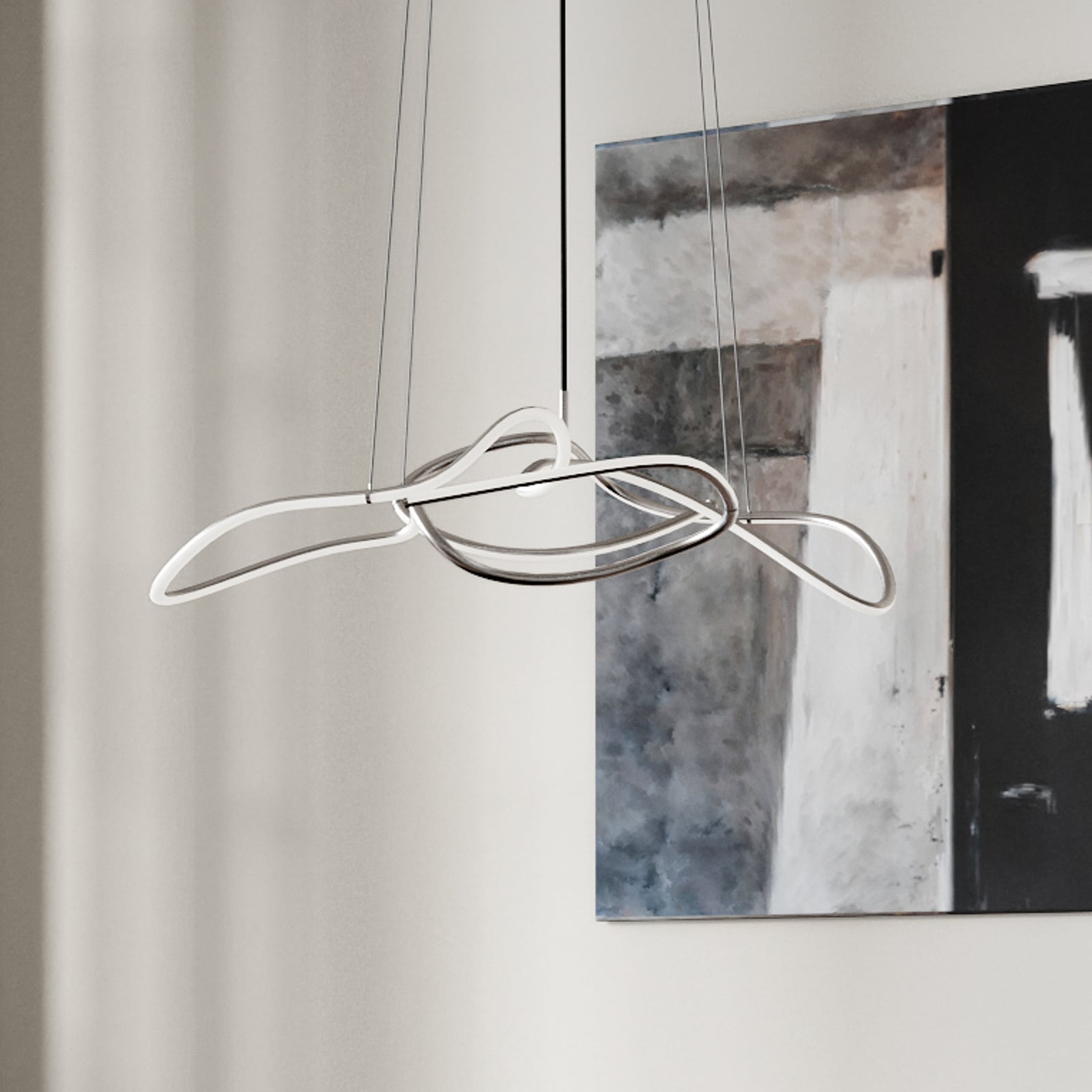 Ghost LED-hengelampe, 116 cm, krom - 101 Copenhagen