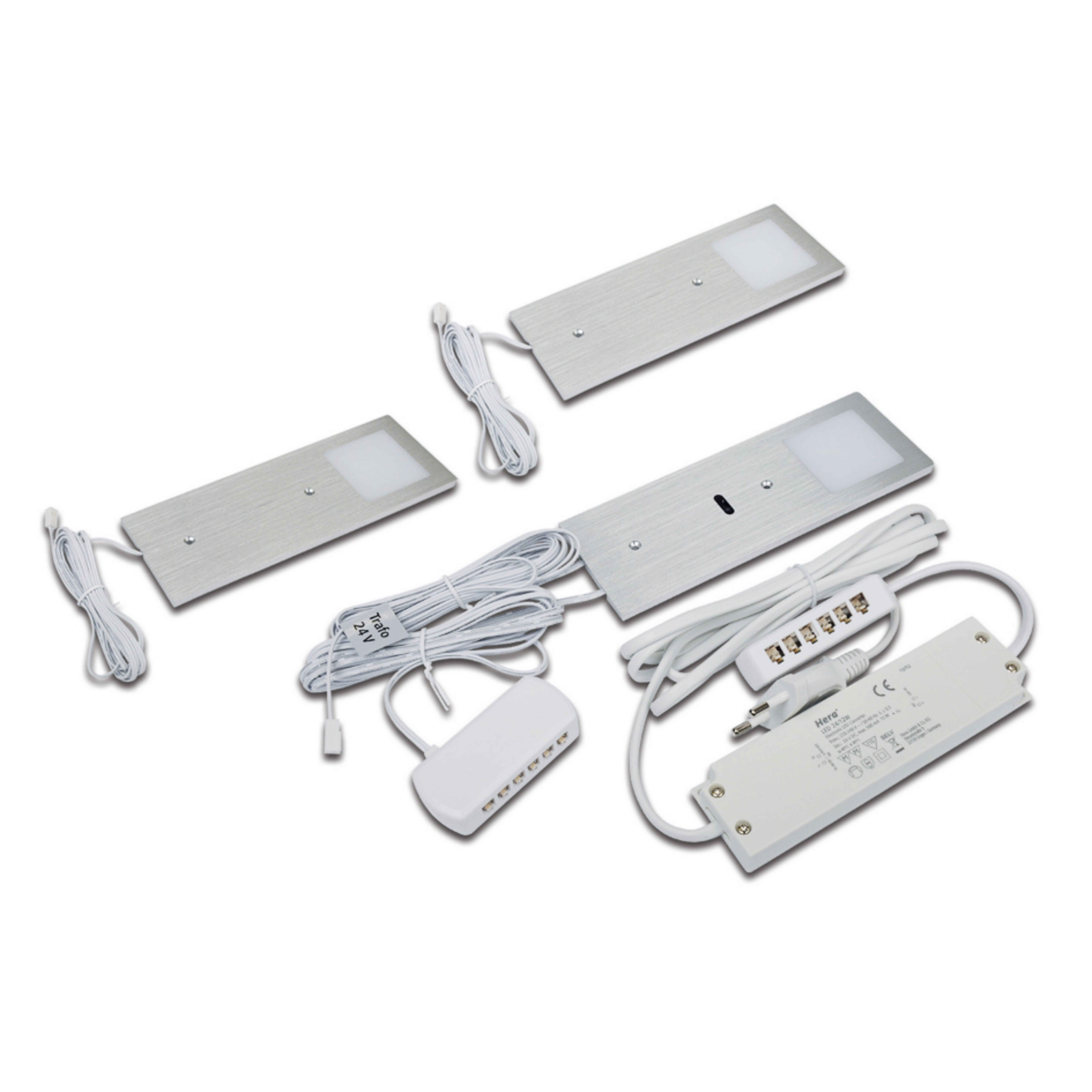 LED lampas Eco-Pad F 3x komplekts 4000K alumīnijs