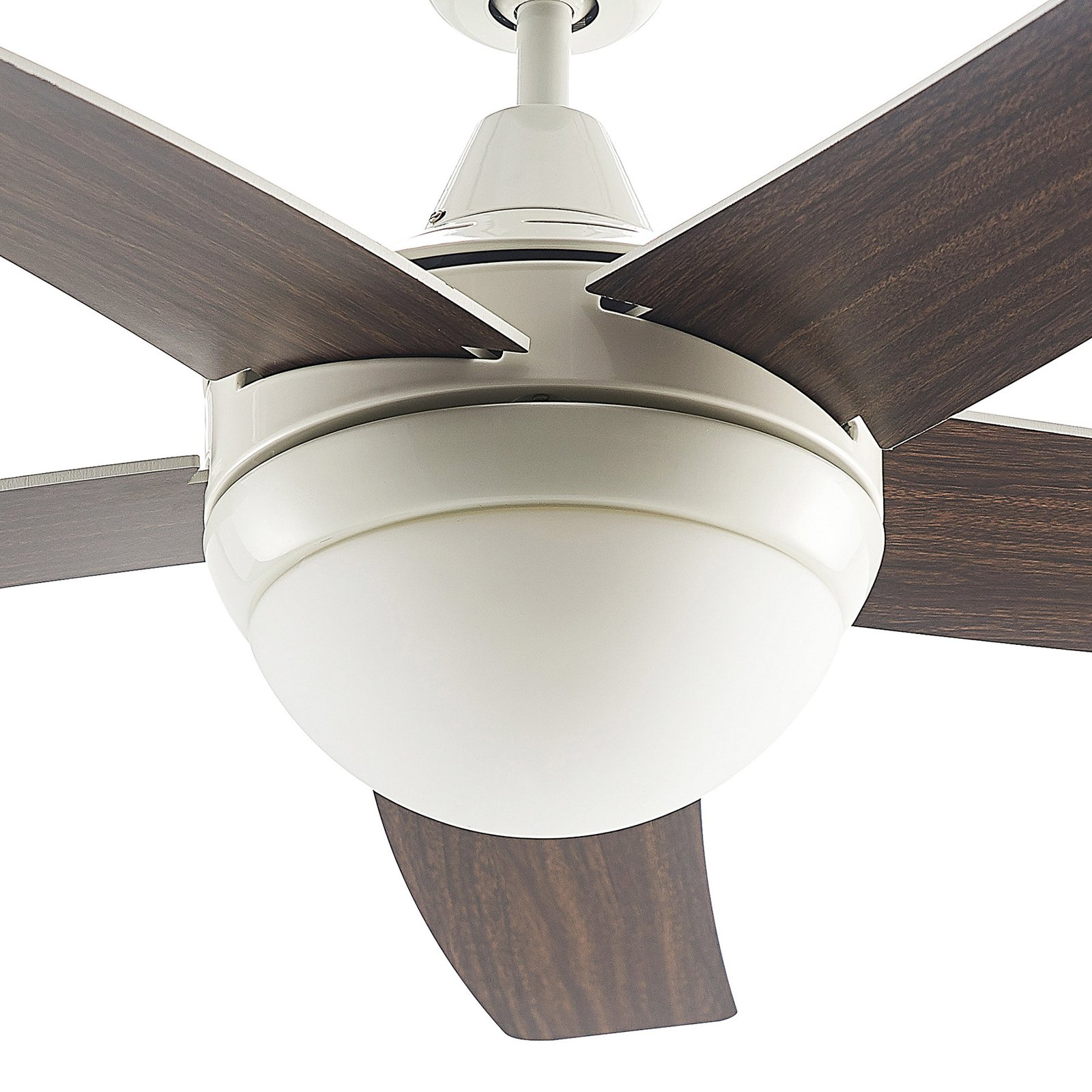 Lindby ventilatore da soffitto con luce Auraya, silenzioso, bianco, 130 cm
