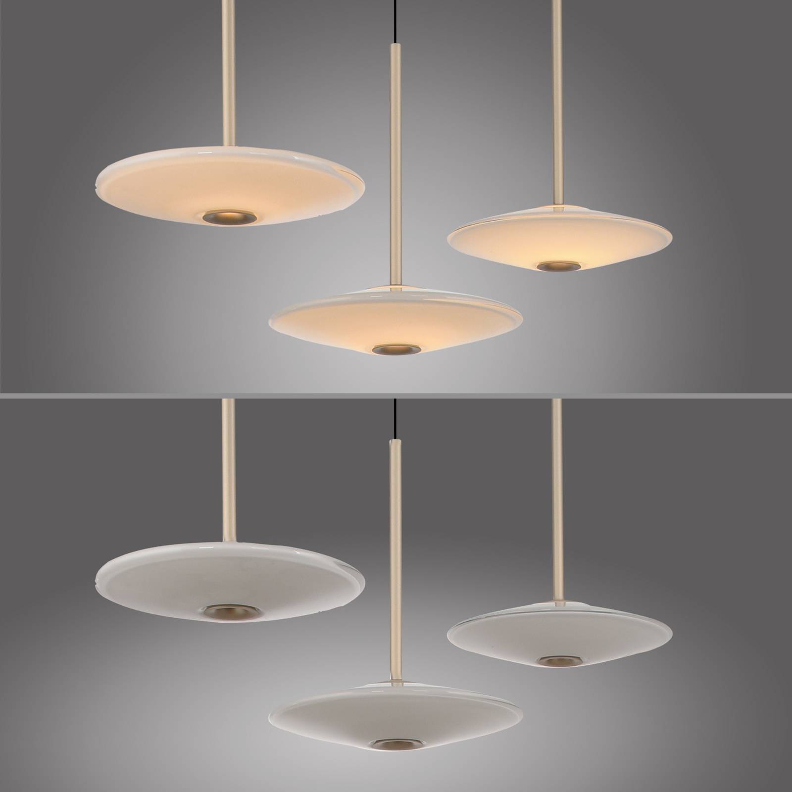 Paul Neuhaus lampa wisząca LED Elipsa, 3-punktowa, biała/brązowa