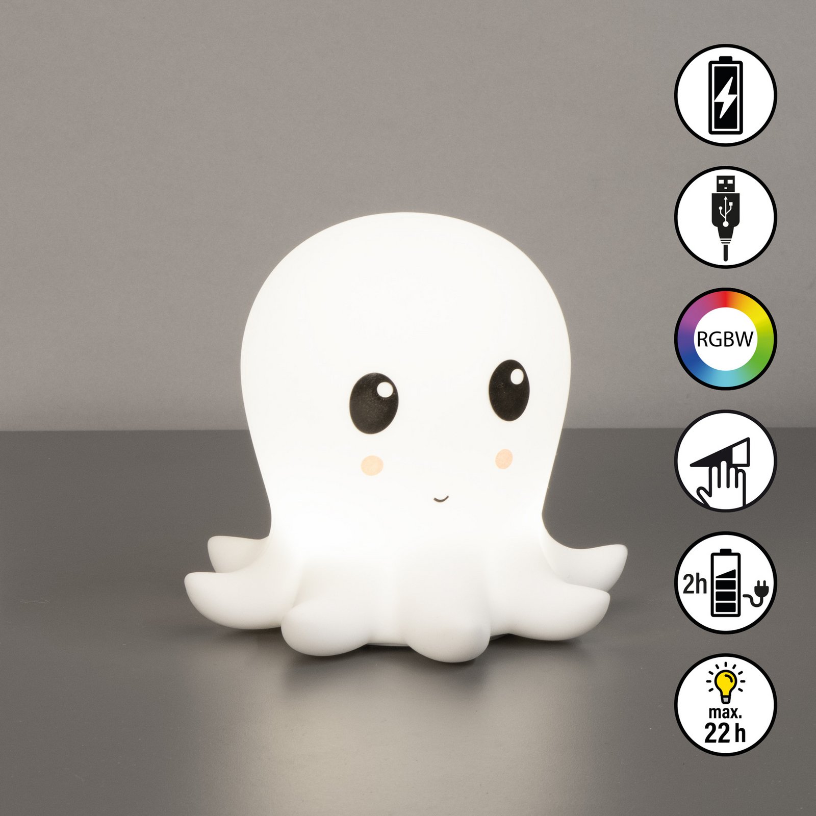 Lanterna cu baterie LED Nelly, albă, lungime 13 cm, silicon