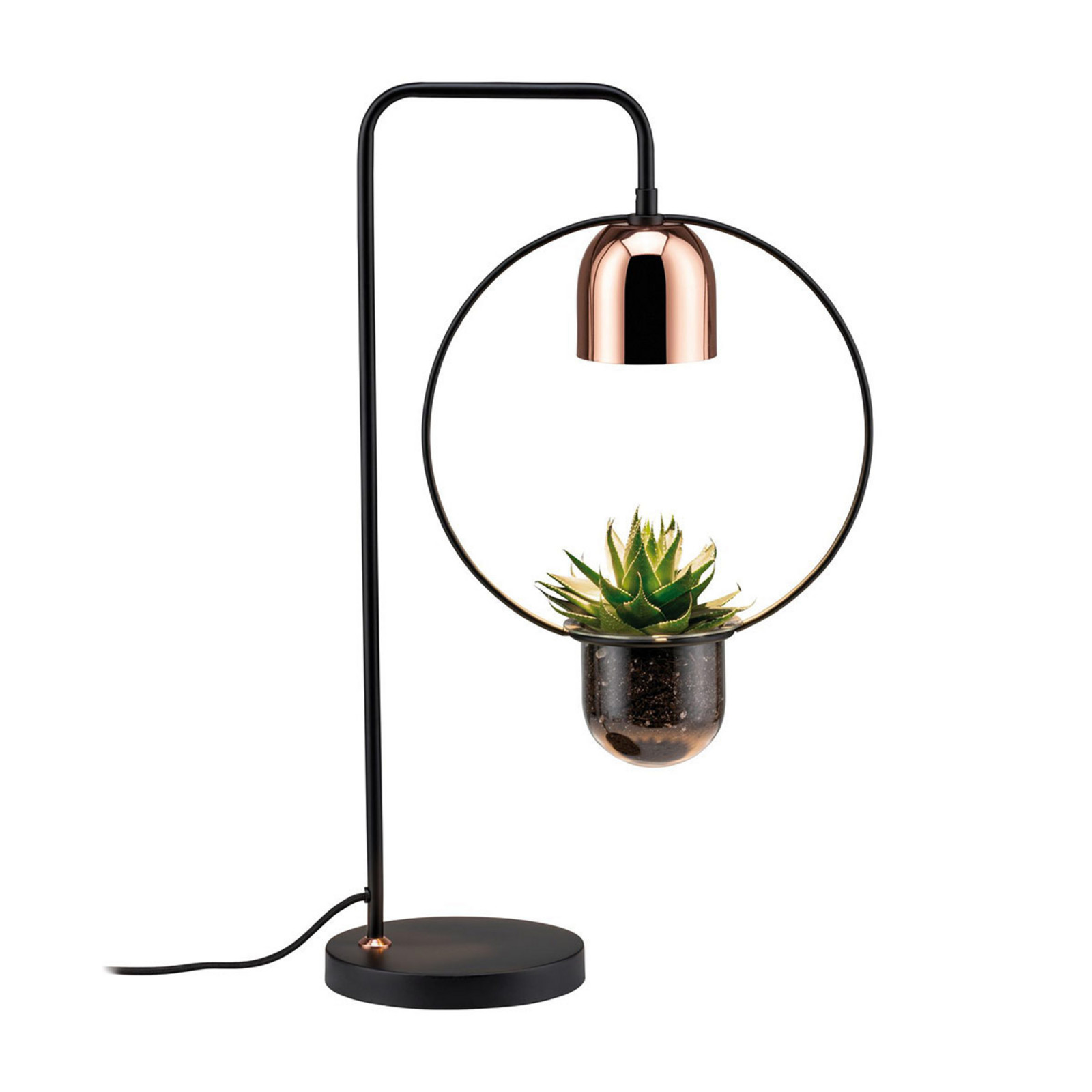 Candeeiro de mesa Paulmann Fanja com floreira - candeeiros Sala de estar / jantar - Candeeiro mesa - Moderno - Preto - Metal