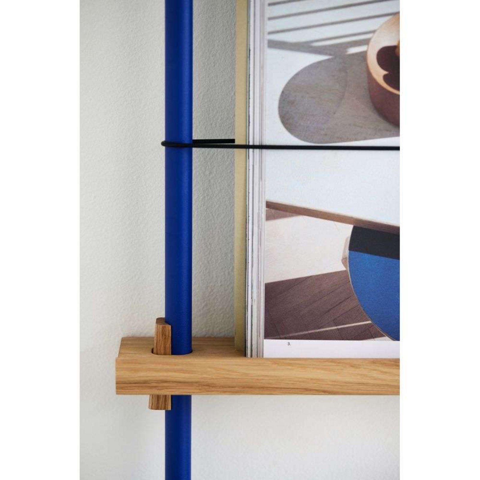 Magazine Shelving Oak/Deep Blue - Moebe