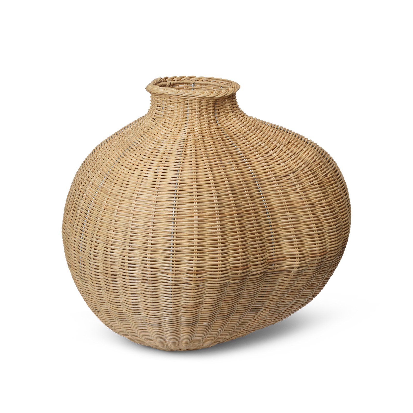 ferm LIVING floor vase Bola, rattan, woven, height 50 cm