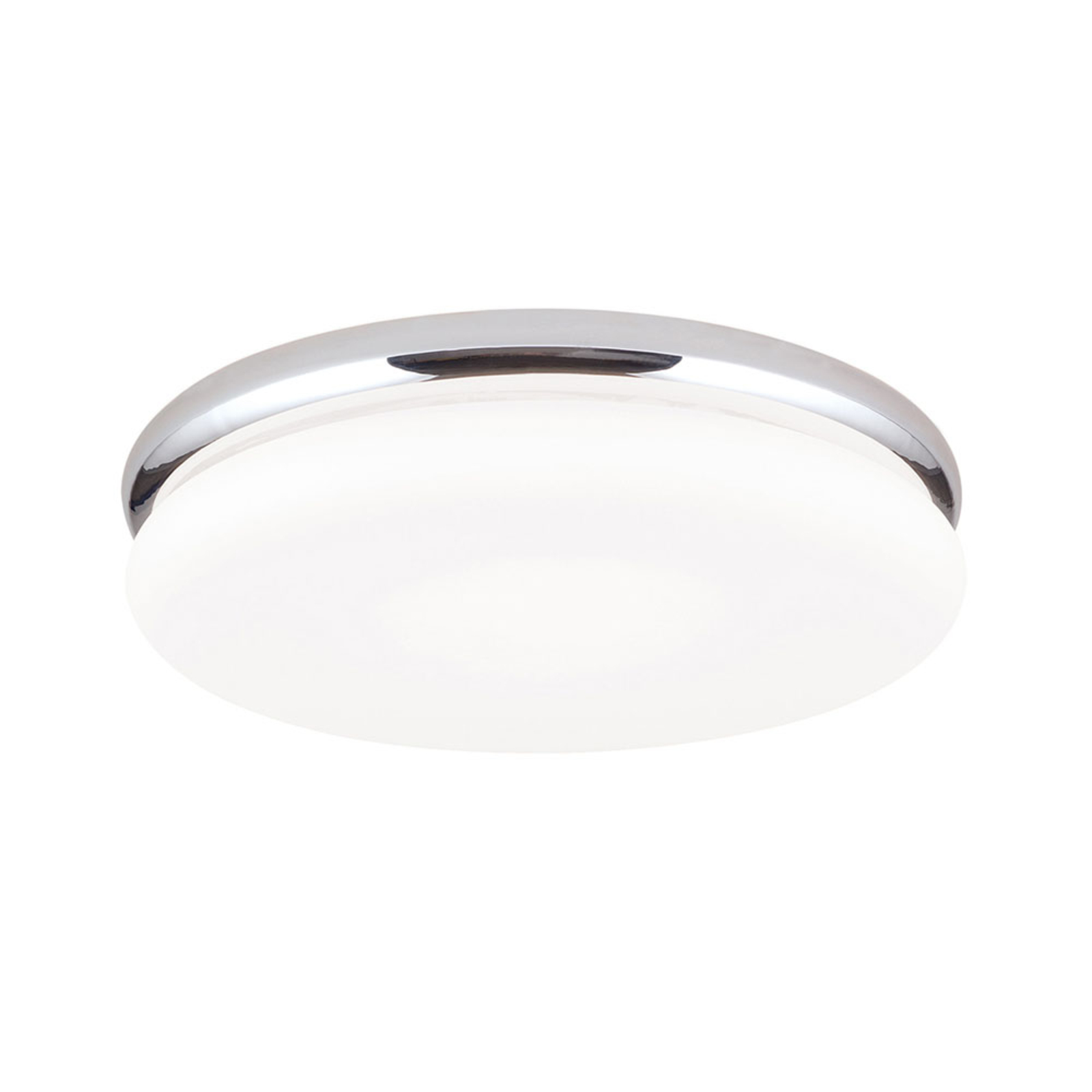 James LED ceiling light with metal housing, chrome