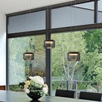 Lampada LED a sospensione Sidra, nera, lunghezza 120 cm, comando gestuale