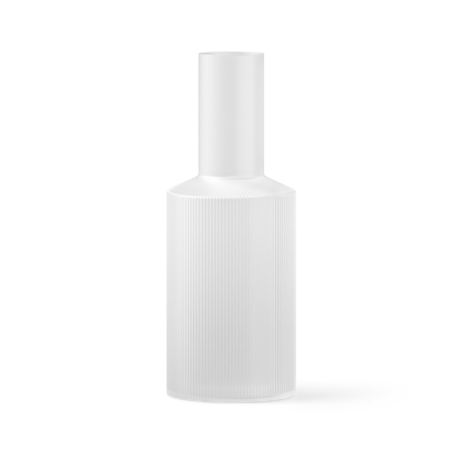 ferm LIVING Ripple carafe, white, 1 litre, glass, mouth-blown