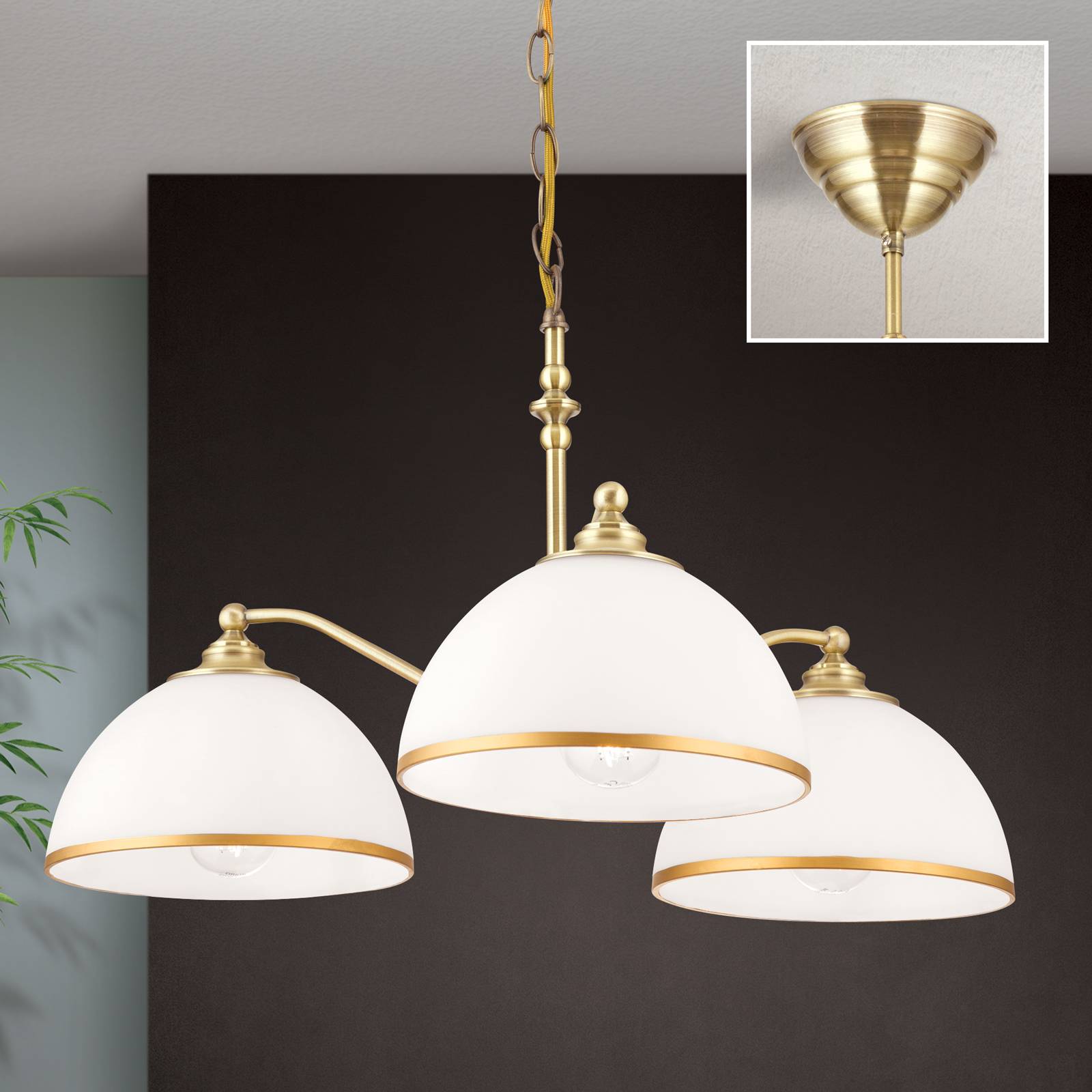 Żyrandol Old Lamp zawieszenie łańcuchowe, 3-pkt.