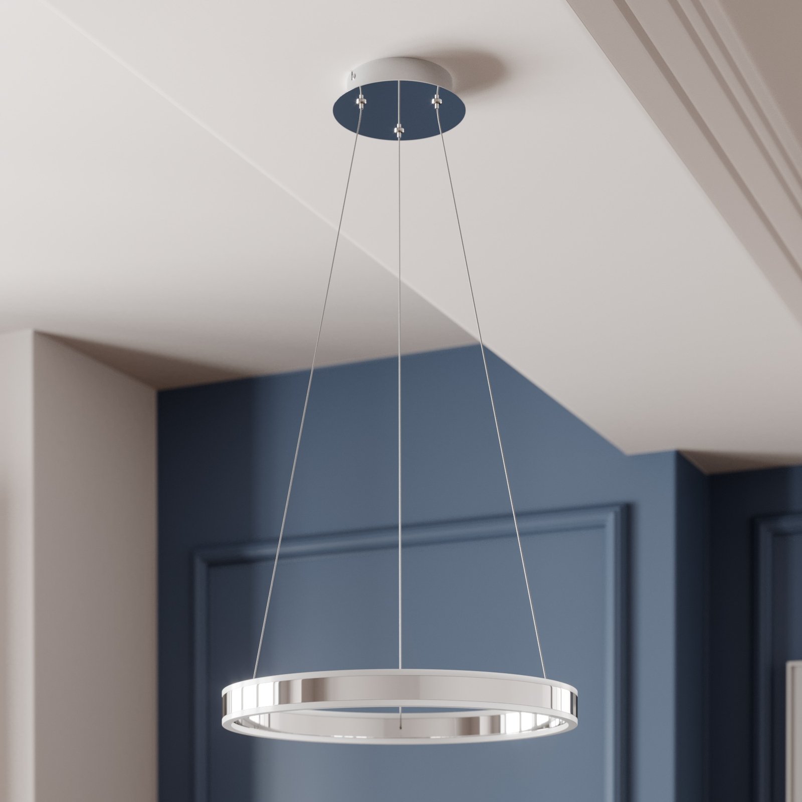 LED hanglamp Lyani in chroom, dimbaar, 50 cm