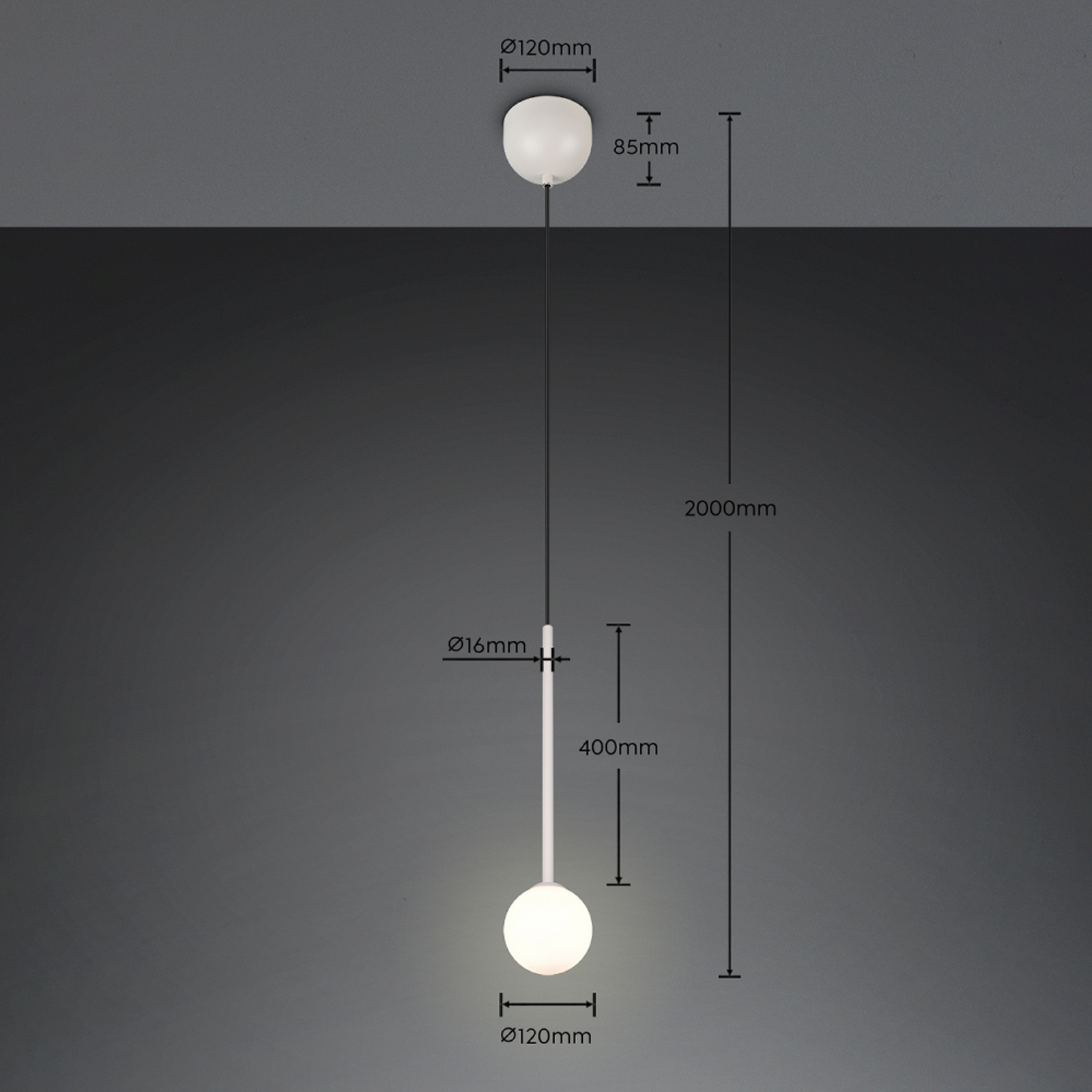 Piekaramā lampa „Firano“, pelēka, Ø 12 cm, metāls Piekaramā lampa „Firano“, pelēka, Ø 12 cm, metāls