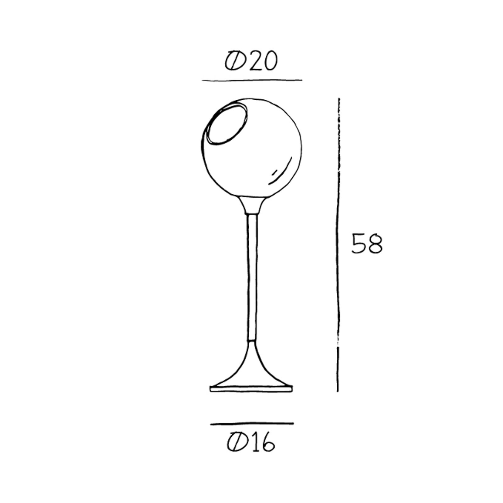 Ballroom asztali lámpa, lila, üveg, szájjal fújt, fényerőszabályozható