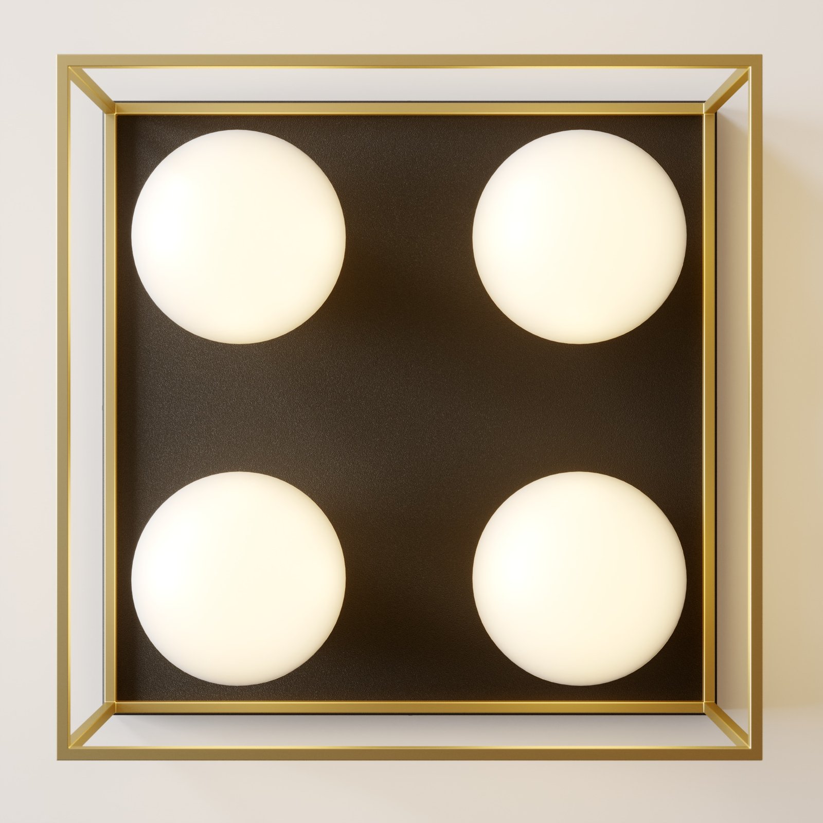 Lámpara de techo Aloam con 4 bolas de cristal