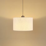 LED pakabinamas šviestuvas „Thea“, kreminės/matinės juodos spalvos, linas, Ø 35