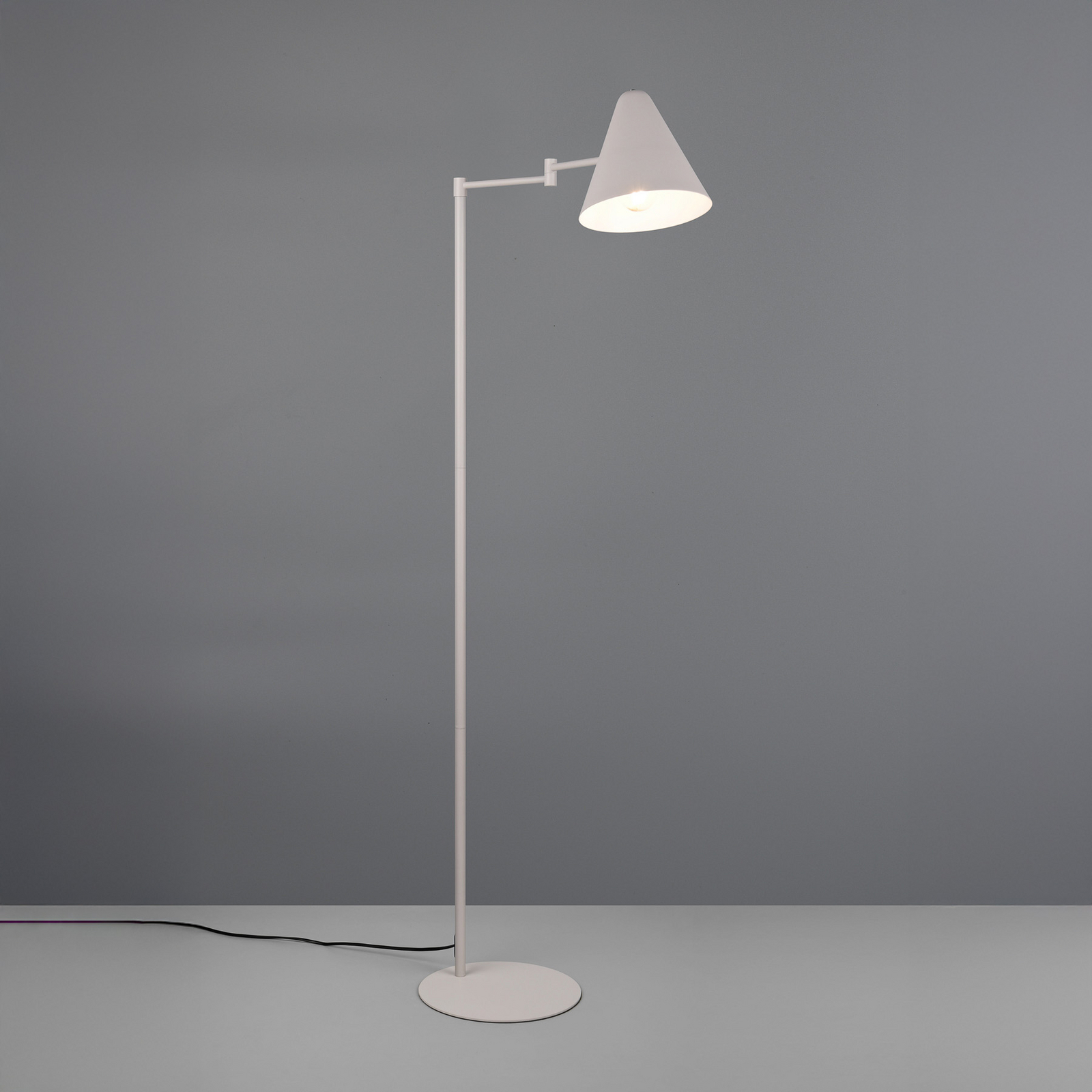 Vloerlamp Cosima, lichtgrijs, hoogte 126 cm, metaal Vloerlamp Cosima, lichtgrijs, hoogte 126 cm, metaal