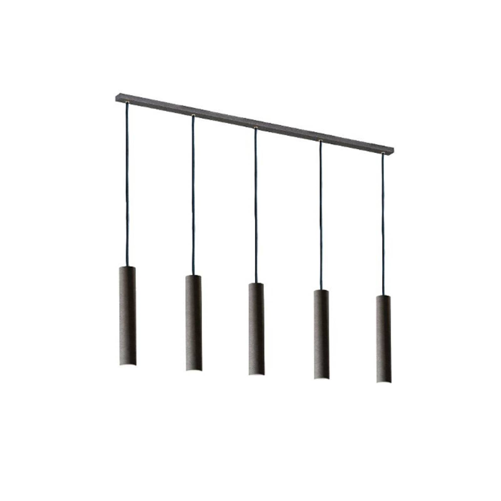 Lampa wisząca Brenta, antracyt, stal długość 110 cm 5-punktowa