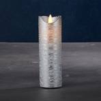 LED svíčka Sara Exclusive, stříbrná, Ø 5cm, výška 15cm