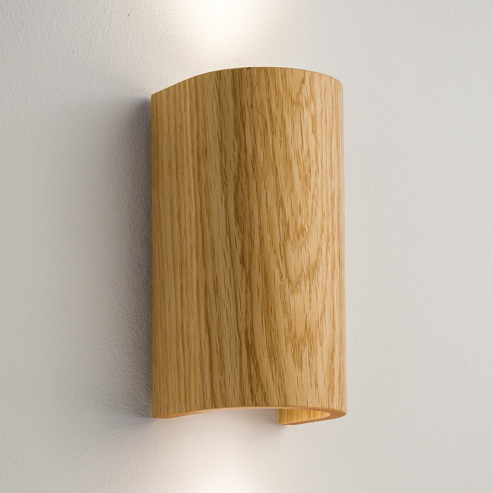 Domus Tube wall light oak 17.5 cm, for Living / Dining Room, wood veneer oak, GU10, 28 W, energy efficiency: A++, W: 9 cm, H: 17.5 cm