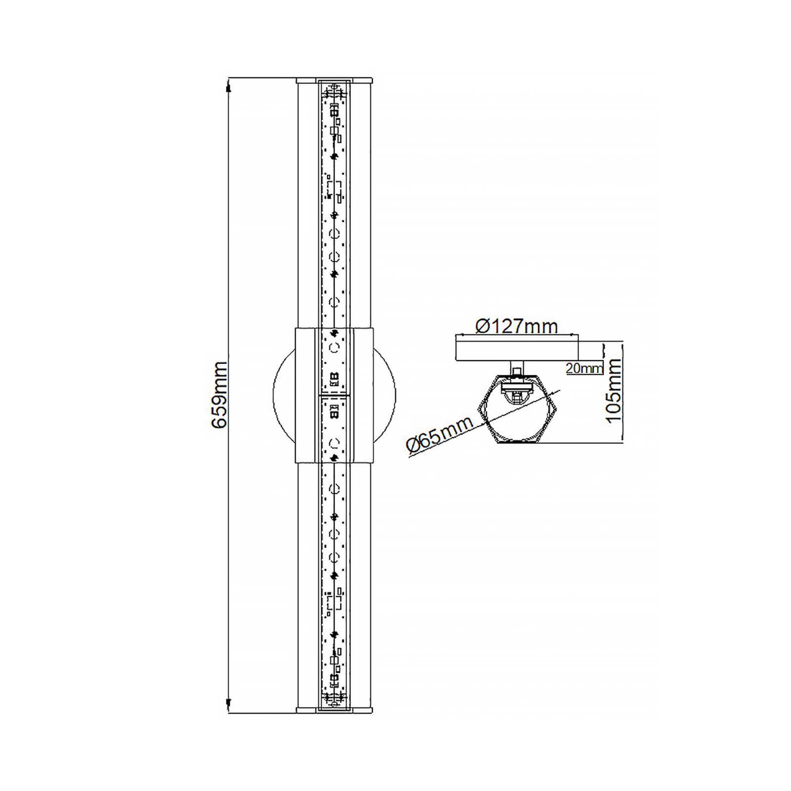 LED badkamer wandlamp Facet Dual, chroom, 2-lamps, breedte 66 cm