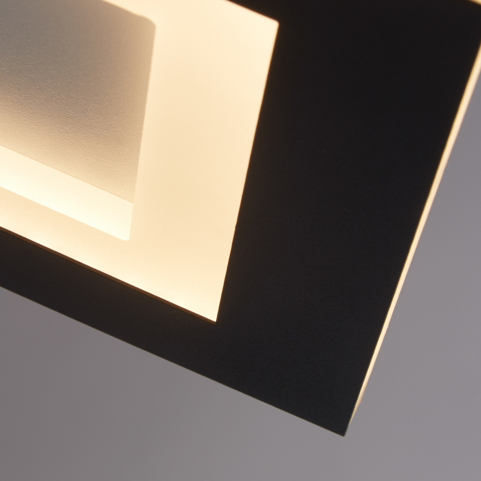 Φωτιστικό οροφής LED Squary, μήκος 25 cm, μαύρο/λευκό σίδερο, CCT