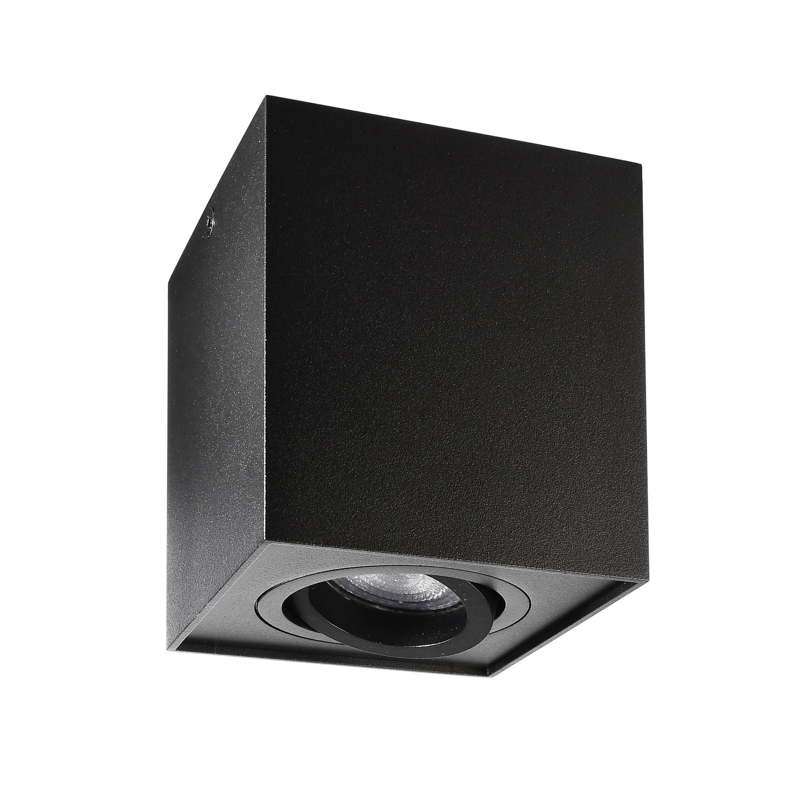 Plafondspot Bengala hoekig, zwart, aluminium, GU10, zwenkbaar