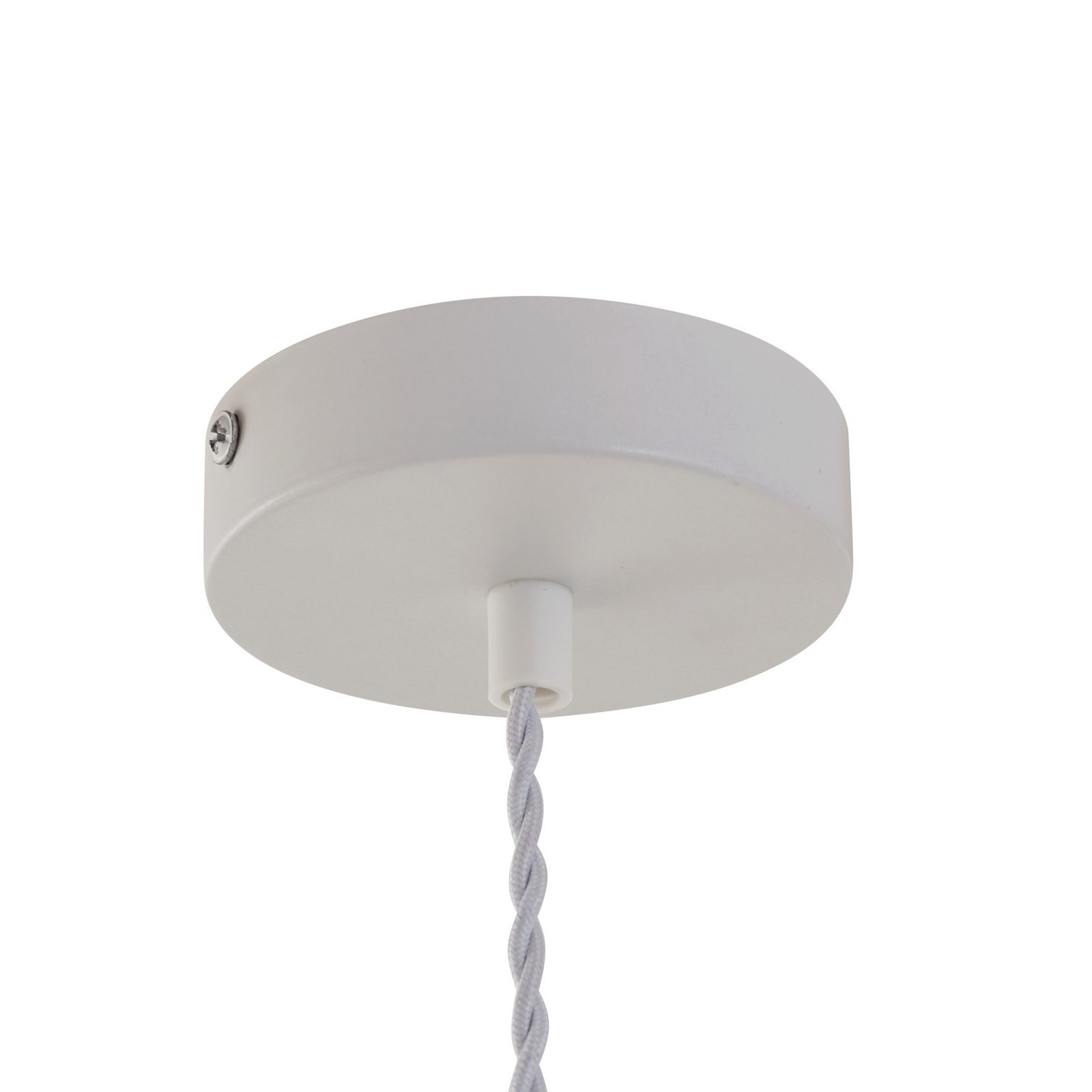 Lindby hanglamp Nuvia, Ø 30 cm, wit, gedraaid