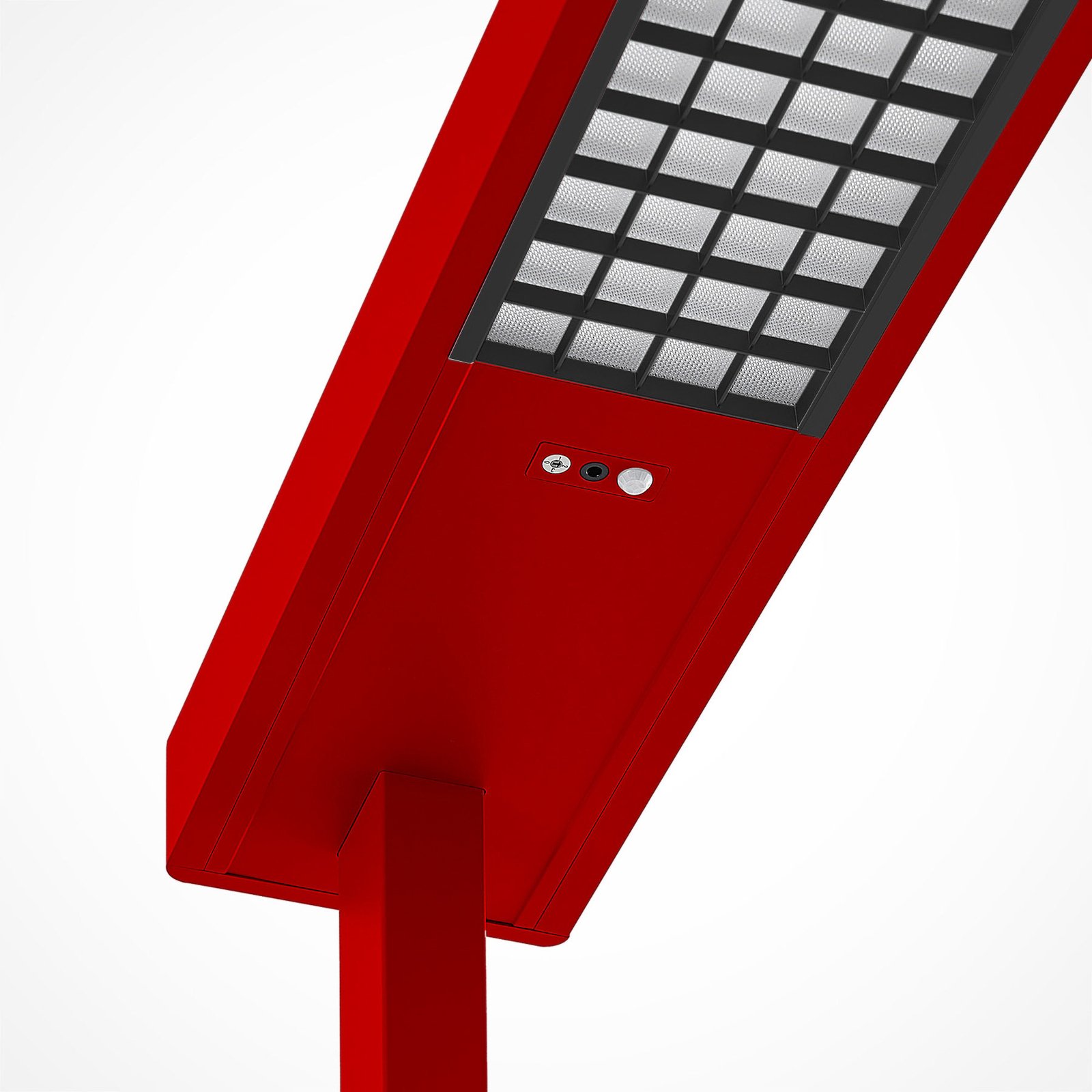 Arcchio LED kontoripõrandavalgusti Susi, punane, alumiinium, dimmer, sensor