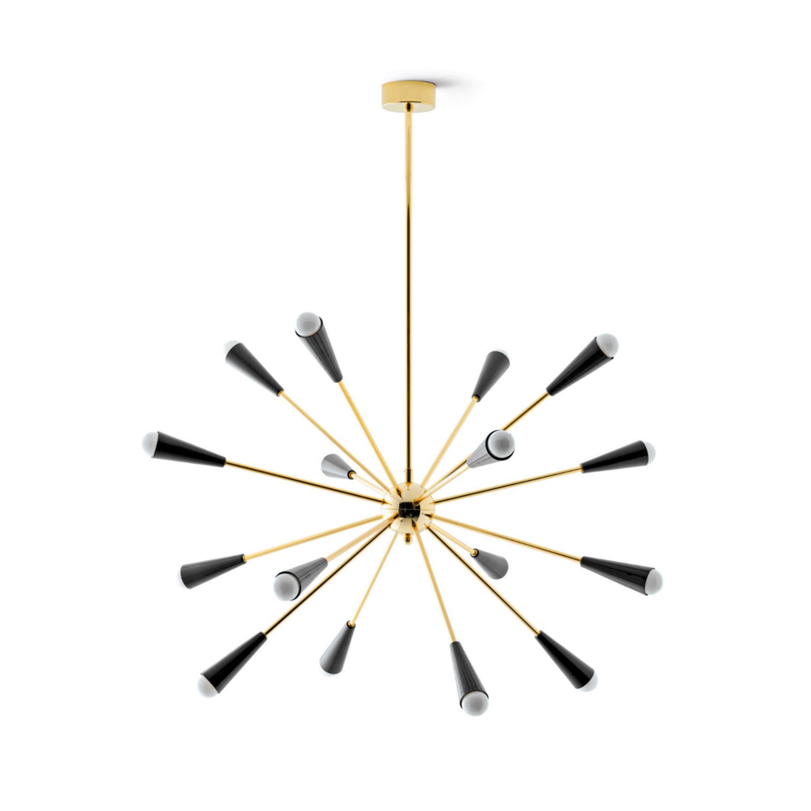 Lampada LED a sospensione Sputnik, 16 luci, oro/nero - Stilnovo
