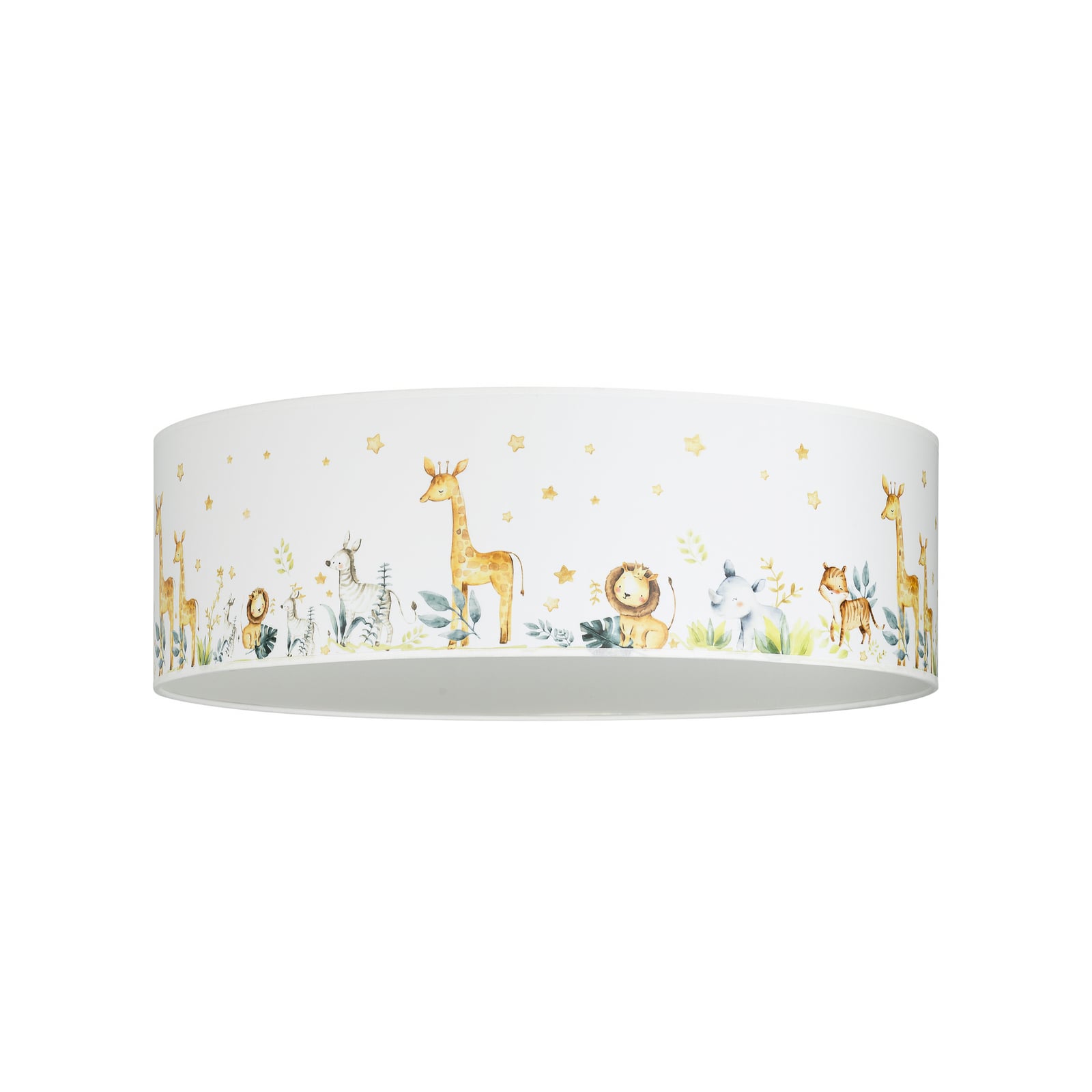 Plafonnier Kids Print, multicolore/blanc, Ø 50 cm, tissu - Duolla