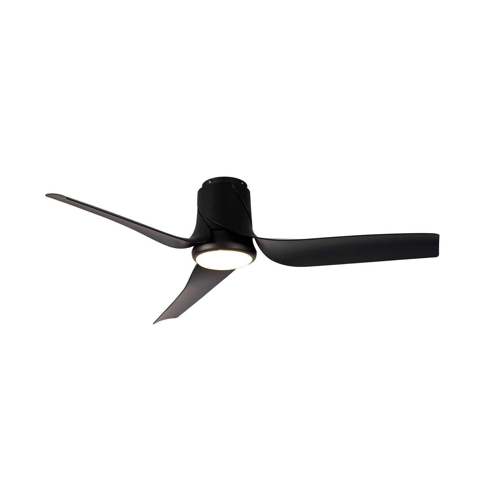 LED-Deckenventilator Ushuaia schwarz DC leise Ø 134 cm CCT