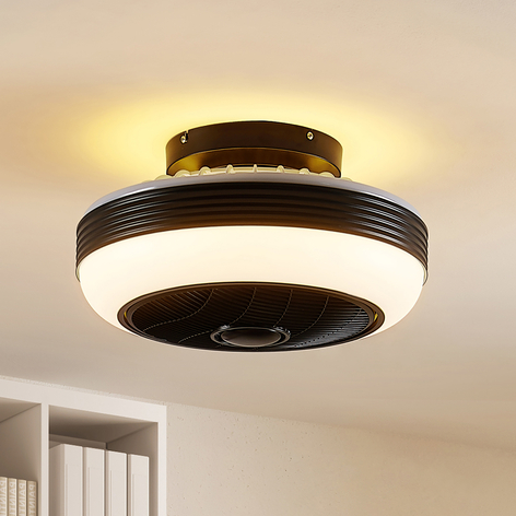 Lindby Pavel LED-Deckenventilator, schwarz