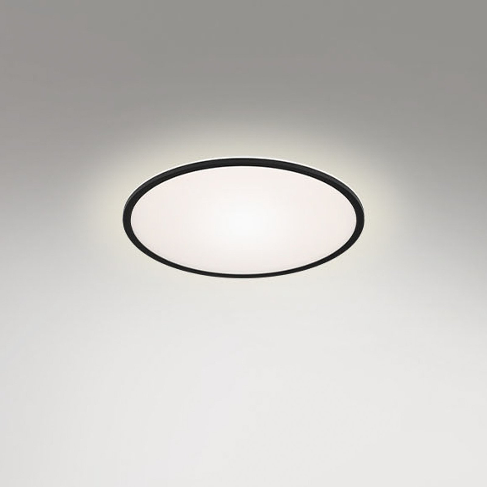 Runa LED ceiling lamp, backlight effect, black