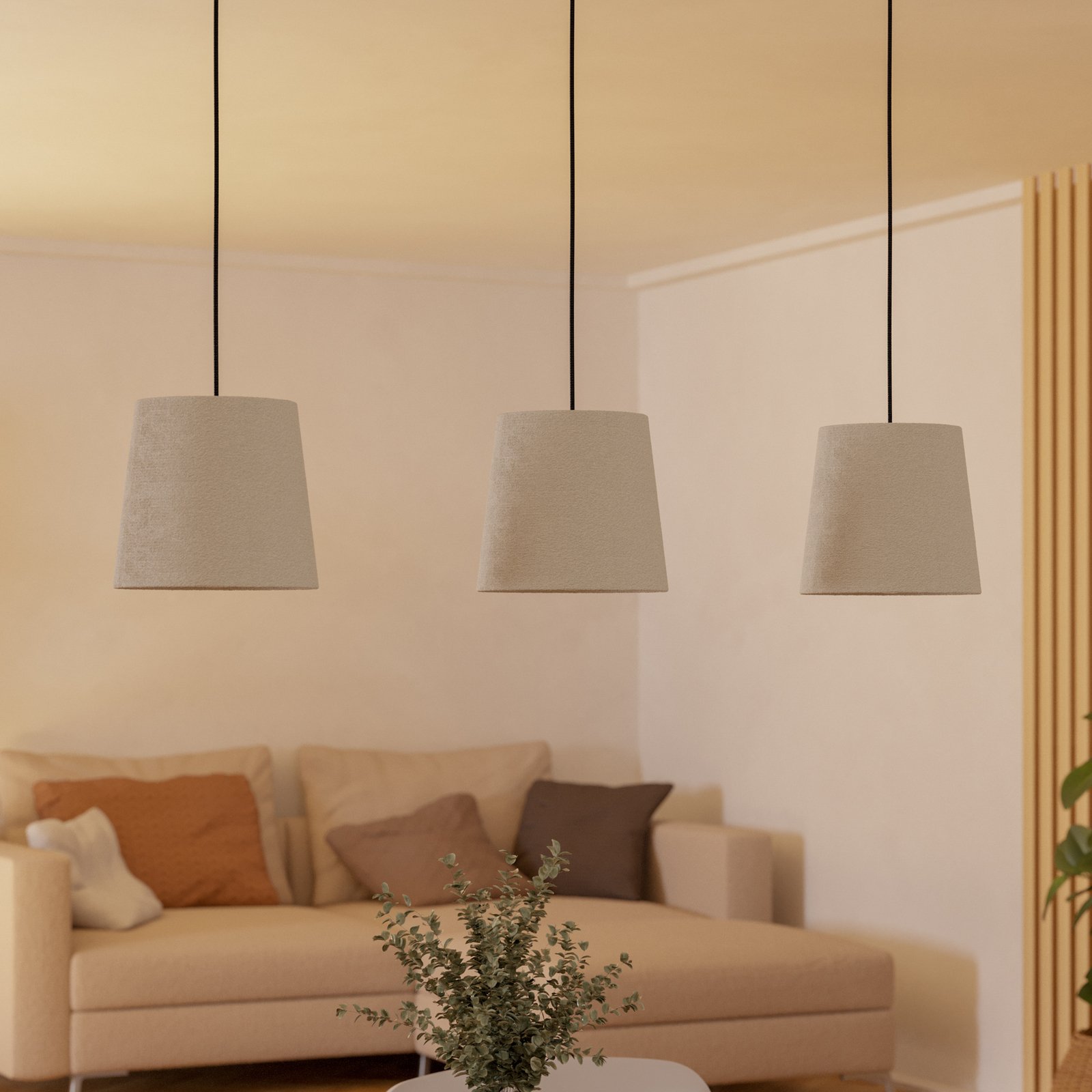 Závesné svietidlo Febres, čierna/biela, 3 svetlá.