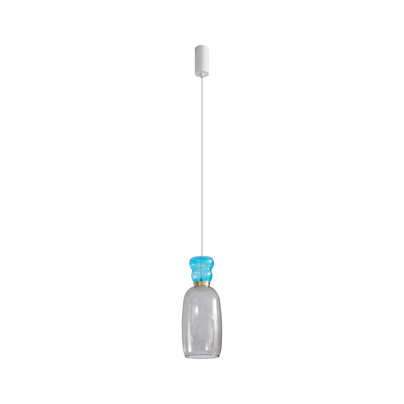 Lucande LED viseća lampa Fay, svijetlo siva/svijetlo plava, staklo, Ø 15 cm