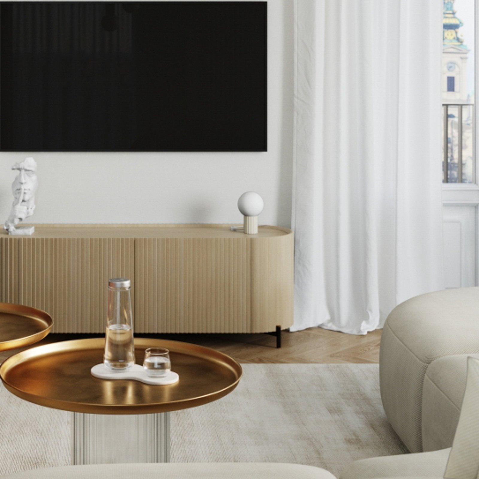 Stolová lampa ORBI, béžová, sklo/kov, výška 19 cm, G9 Stolová lampa ORBI, béžová, sklo/kov, výška 19 cm, G9