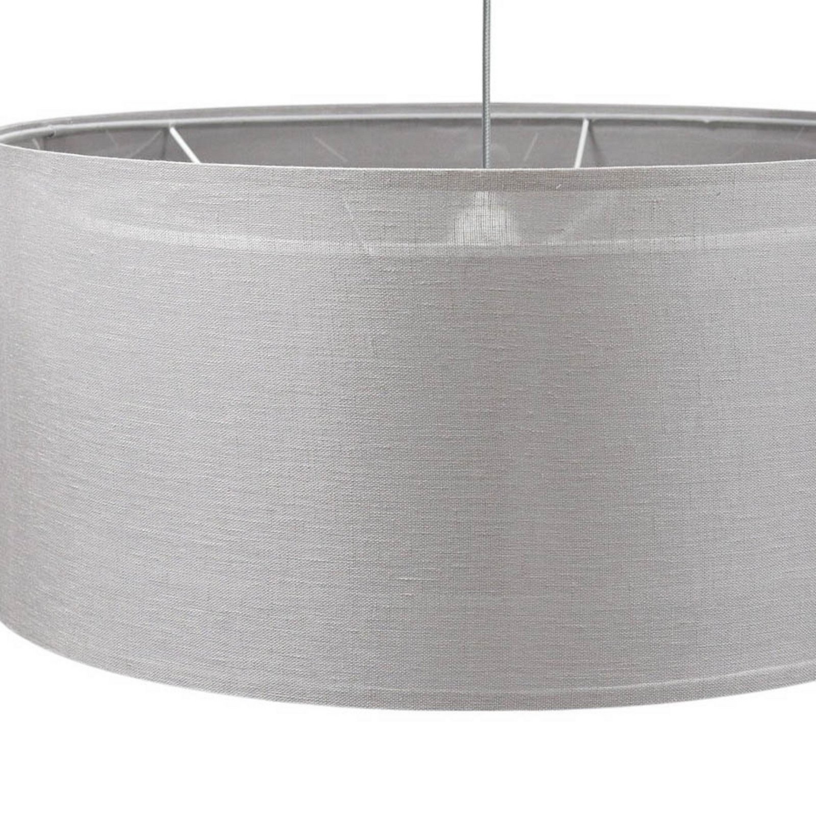 Duo Den Light pendant light, silver-grey, Ø 50 cm, linen, PVC