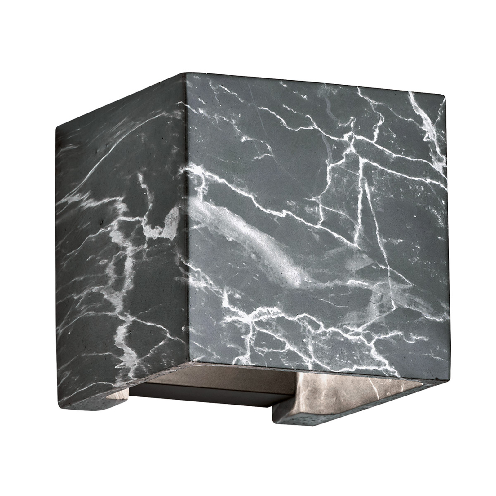 Viokef Davos LED outdoor wall light, marble design, black, aluminium, stainless steel, 5 W, energy efficiency: A+, W: 14 cm, H: 14 cm