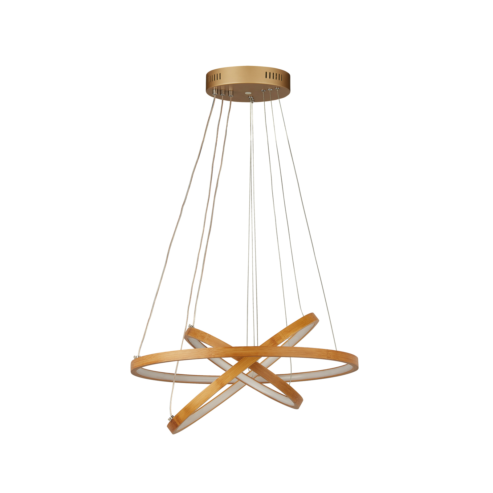 Hanglamp Eternity, goudkleurig, bamboe, Ø 50 cm