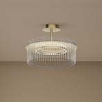 Lindby LED-Deckenleuchte Nubo, Ring, gold, Glas, Ø 45 cm