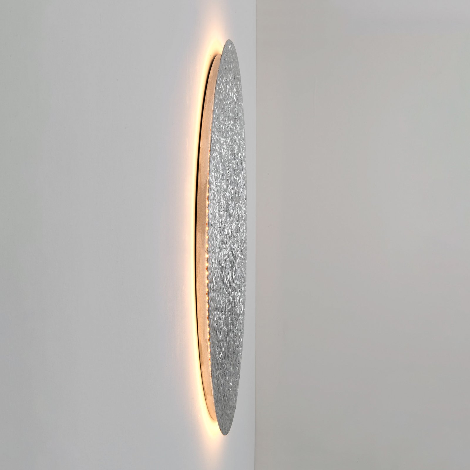 LED-seinävalaisin Meteor, hopeanvärinen, Ø 100 cm, rautaa